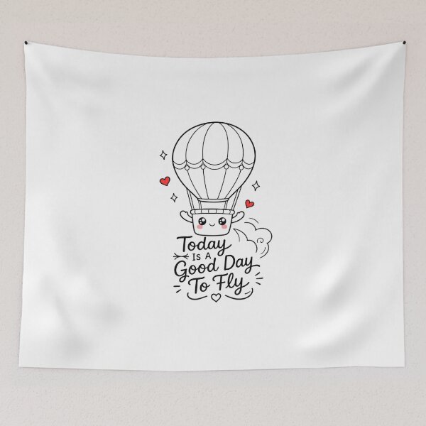 Item preview, Today Is a Good Day to Fly | Kawaii Hot Air Balloon Inspiration designed and sold by Dulxoz.