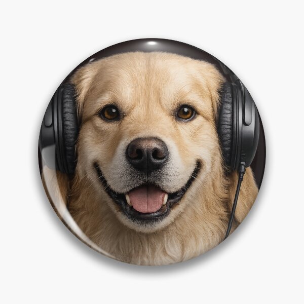 Item preview, Golden Retriever Wearing Headphones Portrait designed and sold by BagFactoryUK.