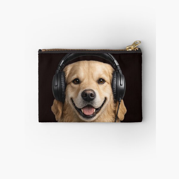 Item preview, Golden Retriever Wearing Headphones Portrait designed and sold by BagFactoryUK.