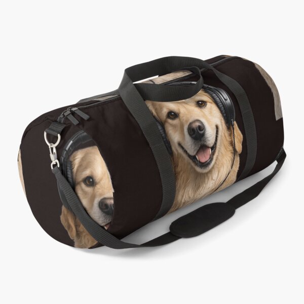 Item preview, Golden Retriever Wearing Headphones Portrait designed and sold by BagFactoryUK.