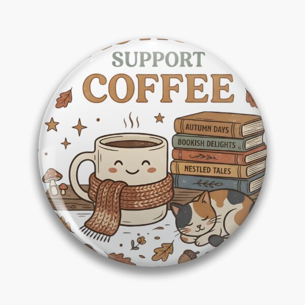 Item preview, Emotional Support Coffee Cozy Autumn Shirt | Book Lover Coffee Lover Cute Cat Gift designed and sold by softmind studio.