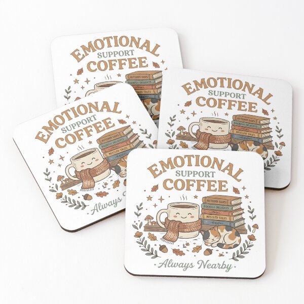 Item preview, Emotional Support Coffee Cozy Autumn Shirt | Book Lover Coffee Lover Cute Cat Gift designed and sold by softmind studio.