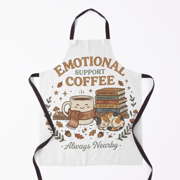 Item preview, Emotional Support Coffee Cozy Autumn Shirt | Book Lover Coffee Lover Cute Cat Gift designed and sold by softmind studio.