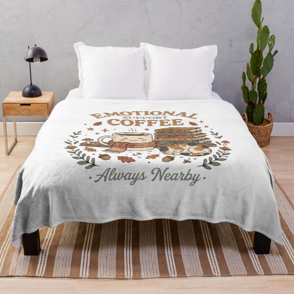 Item preview, Emotional Support Coffee Cozy Autumn Shirt | Book Lover Coffee Lover Cute Cat Gift designed and sold by softmind studio.