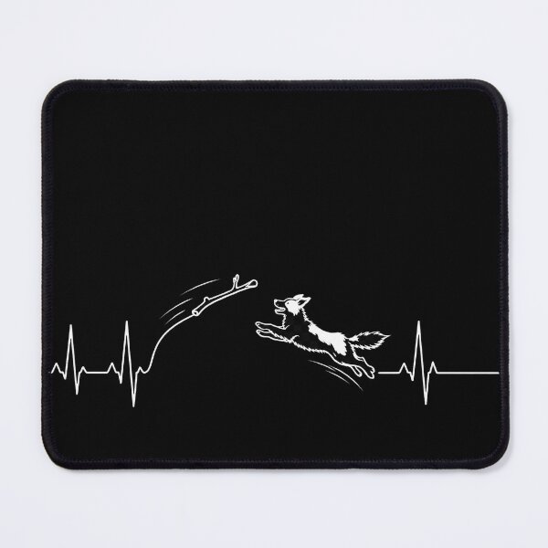 Item preview, ❤️ HEARTBEAT COLLECITON ❤️ - Heartbeat Dog - Joyful dog chasing heartbeat arc - Border Collie v2 - for darker backgrounds designed and sold by WheelieGdArt.