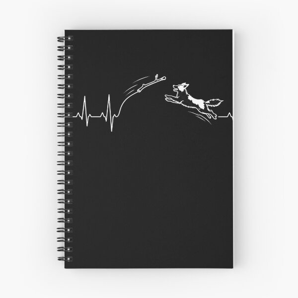 Item preview, ❤️ HEARTBEAT COLLECITON ❤️ - Heartbeat Dog - Joyful dog chasing heartbeat arc - Border Collie v2 - for darker backgrounds designed and sold by WheelieGdArt.