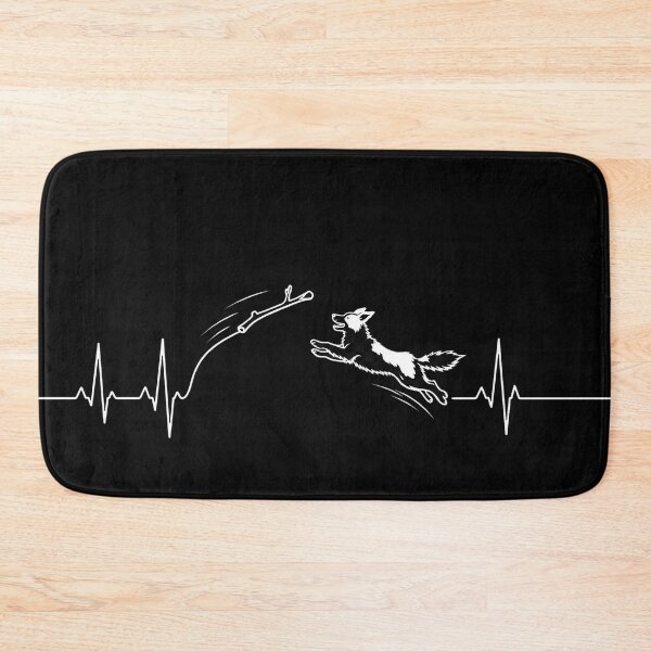 Item preview, ❤️ HEARTBEAT COLLECITON ❤️ - Heartbeat Dog - Joyful dog chasing heartbeat arc - Border Collie v2 - for darker backgrounds designed and sold by WheelieGdArt.