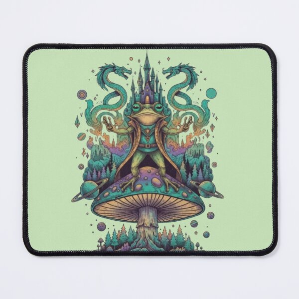 Item preview, Mystic Frog Summoner – Psychedelic Fantasy Mushroom Artwork designed and sold by Dogandesighn.