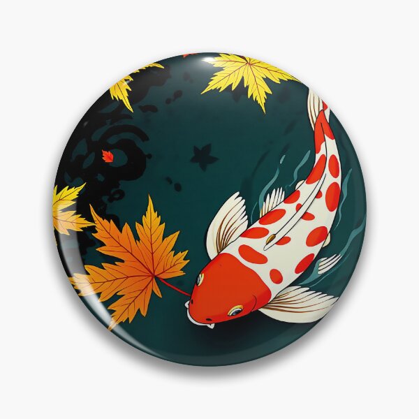 Item preview, Koi Fish & Maple Leaves | Japanese Ukiyo-e Pond Art designed and sold by T-domain.