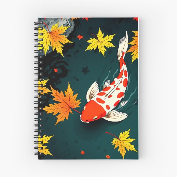 Item preview, Koi Fish & Maple Leaves | Japanese Ukiyo-e Pond Art designed and sold by T-domain.