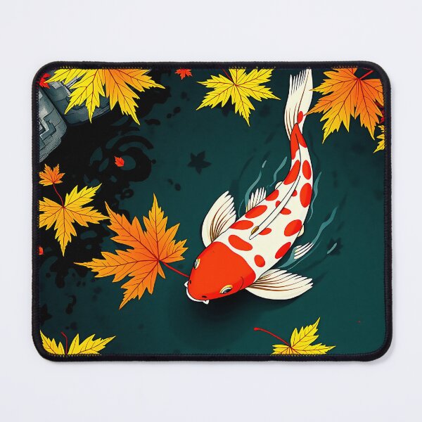 Item preview, Koi Fish & Maple Leaves | Japanese Ukiyo-e Pond Art designed and sold by T-domain.