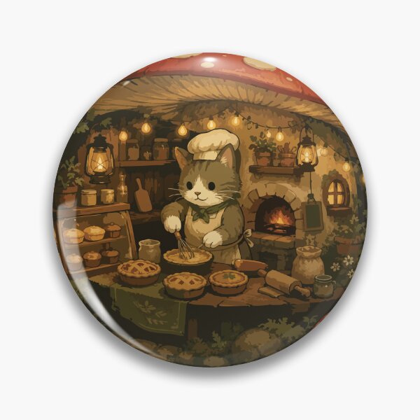 Item preview, Cute Cat Baker in Mushroom Cottage Cozy Baking designed and sold by SimplePoDesign.
