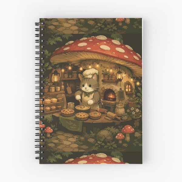 Item preview, Cute Cat Baker in Mushroom Cottage Cozy Baking designed and sold by SimplePoDesign.
