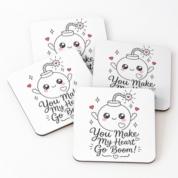 Item preview, You Make My Heart Go Boom | Kawaii Love Quote Aesthetic designed and sold by Dulxoz.