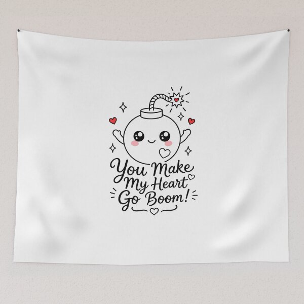 Item preview, You Make My Heart Go Boom | Kawaii Love Quote Aesthetic designed and sold by Dulxoz.