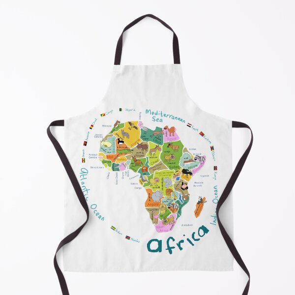 Item preview, Africa Map Illustration With Countries And Animals By Carla Daly designed and sold by Carla Daly.