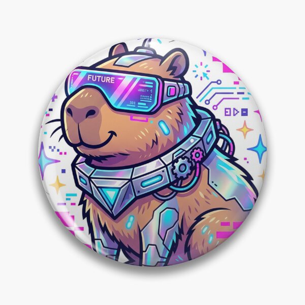 Item preview, Cute Cyberpunk Capybara Sticker designed and sold by denybz.