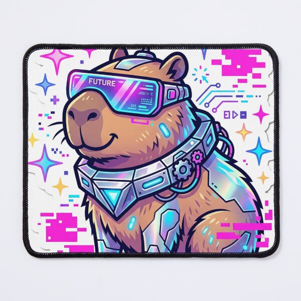 Item preview, Cute Cyberpunk Capybara Sticker designed and sold by denybz.