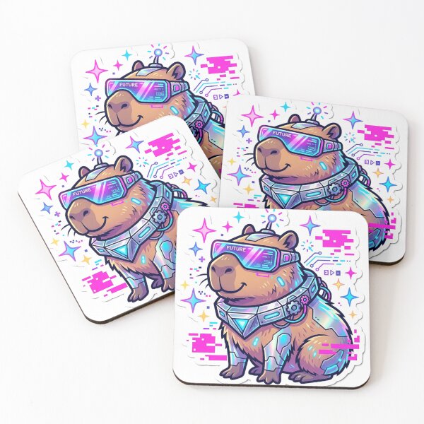 Item preview, Cute Cyberpunk Capybara Sticker designed and sold by denybz.