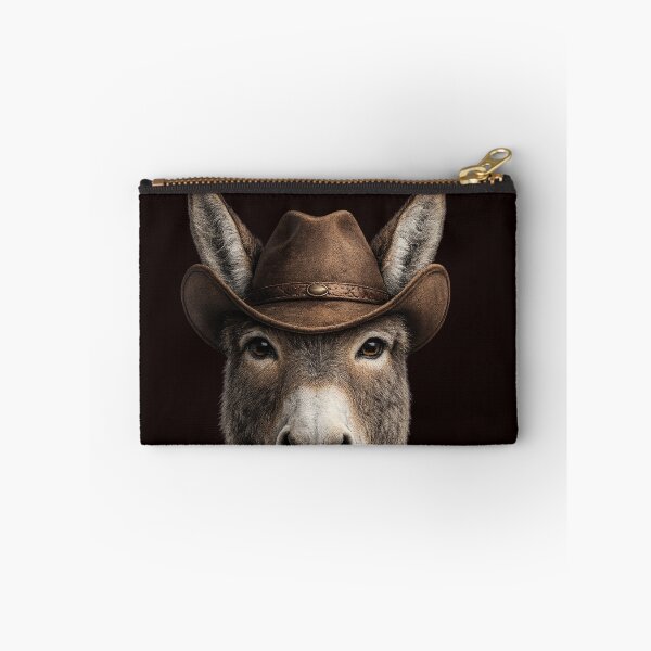 Item preview, Cowboy Donkey Wearing Western Hat Portrait designed and sold by BagFactoryUK.