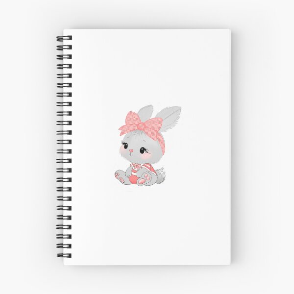 Item preview, Cute Baby Bunny Girl with Pink Bow Illustration designed and sold by DreamyBrushArt.