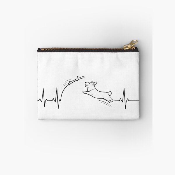 Item preview, ❤️ HEARTBEAT COLLECITON ❤️ - Heartbeat Dog - Joyful dog chasing heartbeat arc - Corgi designed and sold by WheelieGdArt.