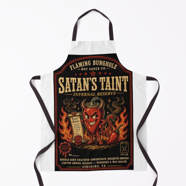 Item preview, The Flaming Bunghole Hot Sauce Co Satan's Taint Infernal Reserve designed and sold by Mental Schitz.