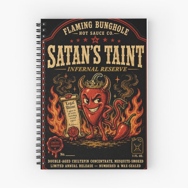 Item preview, The Flaming Bunghole Hot Sauce Co Satan's Taint Infernal Reserve designed and sold by Mental Schitz.