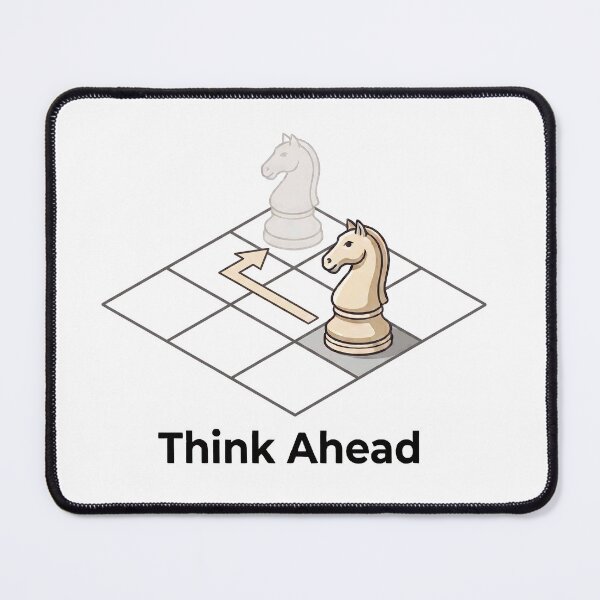 Item preview, Think Ahead – Funny Chess Gift Chess Player Strategy Quote Chess Knight designed and sold by Sekla-Studio.