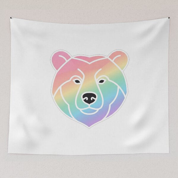 Item preview, Rainbow Bear Head Minimalist Vector Illustration designed and sold by Owcomm.