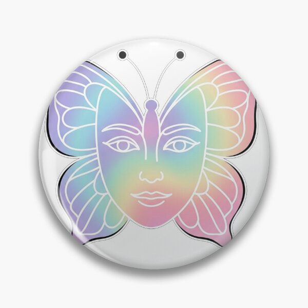 Item preview, Magical Pastel Rainbow Butterfly Face Illustration designed and sold by Owcomm.