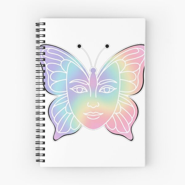 Item preview, Magical Pastel Rainbow Butterfly Face Illustration designed and sold by Owcomm.