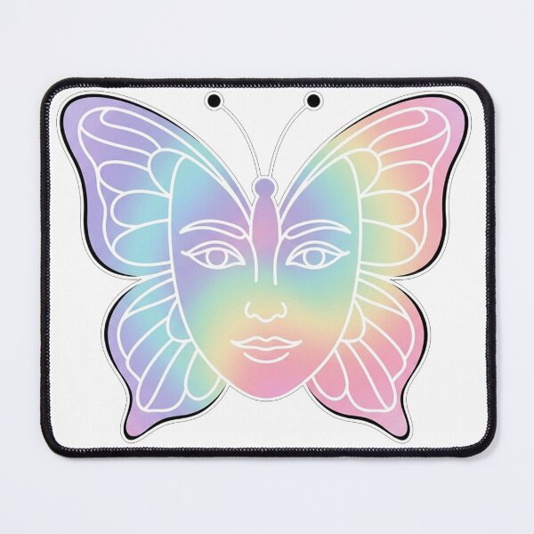 Item preview, Magical Pastel Rainbow Butterfly Face Illustration designed and sold by Owcomm.