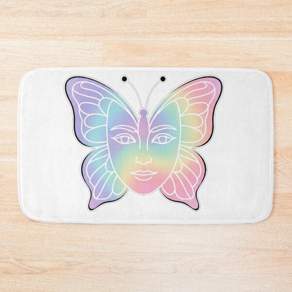 Item preview, Magical Pastel Rainbow Butterfly Face Illustration designed and sold by Owcomm.