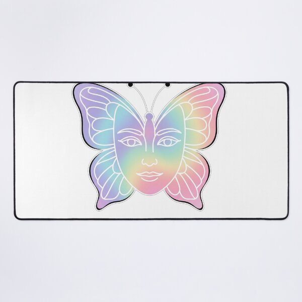 Item preview, Magical Pastel Rainbow Butterfly Face Illustration designed and sold by Owcomm.