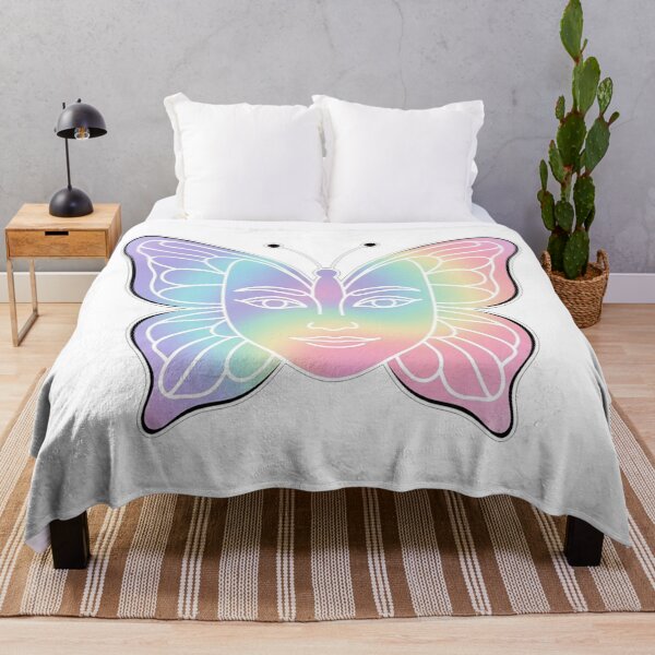 Item preview, Magical Pastel Rainbow Butterfly Face Illustration designed and sold by Owcomm.