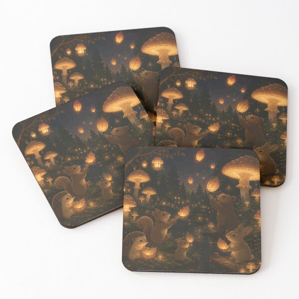 Item preview, Enchanted Forest Animals with Glowing Leaves Cozy designed and sold by SimplePoDesign.