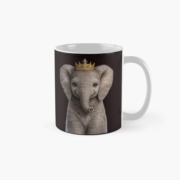 Item preview, Royal Baby Elephant Wearing Golden Crown designed and sold by BagFactoryUK.