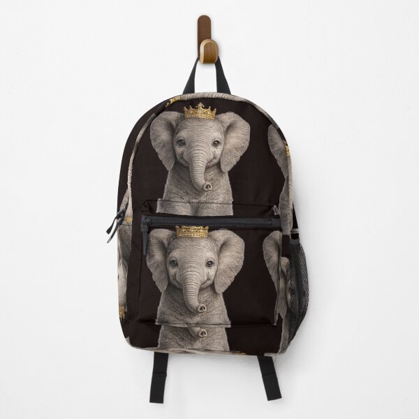 Item preview, Royal Baby Elephant Wearing Golden Crown designed and sold by BagFactoryUK.