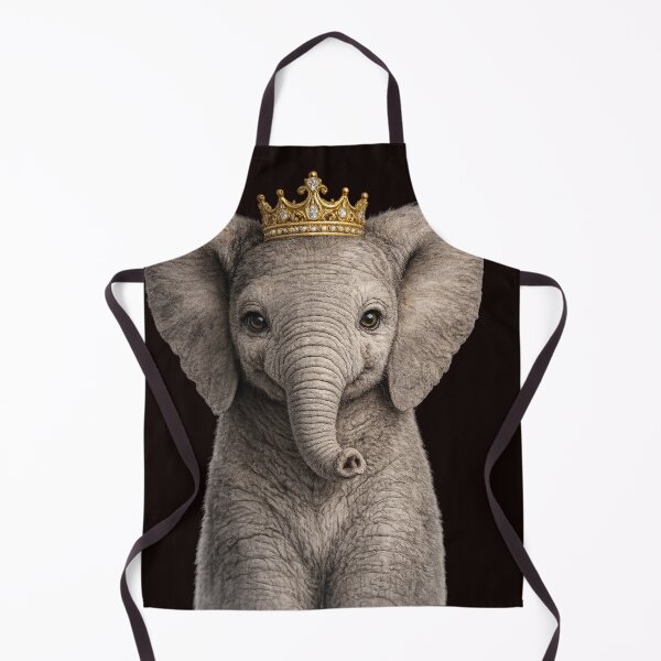 Item preview, Royal Baby Elephant Wearing Golden Crown designed and sold by BagFactoryUK.