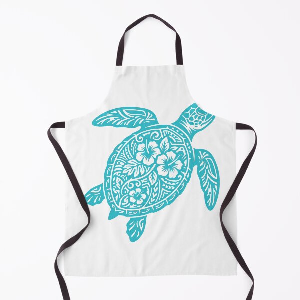 Item preview, Tribal Sea Turtle with Hibiscus Flowers - Hawaiian Honu Teal designed and sold by raedattia.
