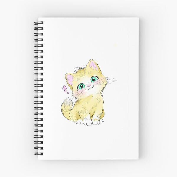Item preview, Cute Kitten with Green Eyes and Hearts Illustration designed and sold by DreamyBrushArt.