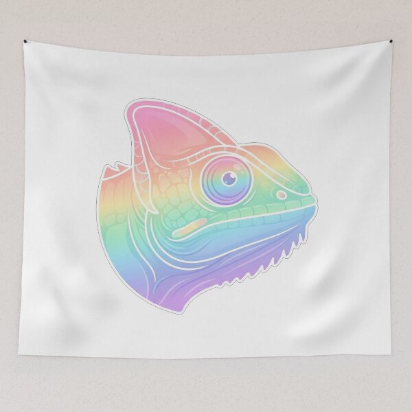 Item preview, Colorful Rainbow Chameleon Reptile Head Portrait designed and sold by Owcomm.
