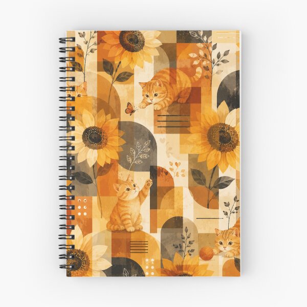 Item preview, Sunflower Gingerboi Geometric Botanical Cat Pattern designed and sold by Mindworx21.