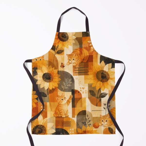 Item preview, Sunflower Gingerboi Geometric Botanical Cat Pattern designed and sold by Mindworx21.