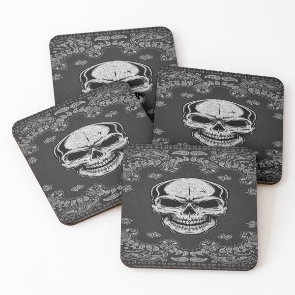 Item preview, Dark Skull Bandana - Skull and Paisley Pattern designed and sold by RAYBIL.