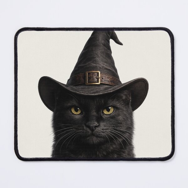 Item preview, Black Cat Wearing Witch Hat Portrait designed and sold by BagFactoryUK.