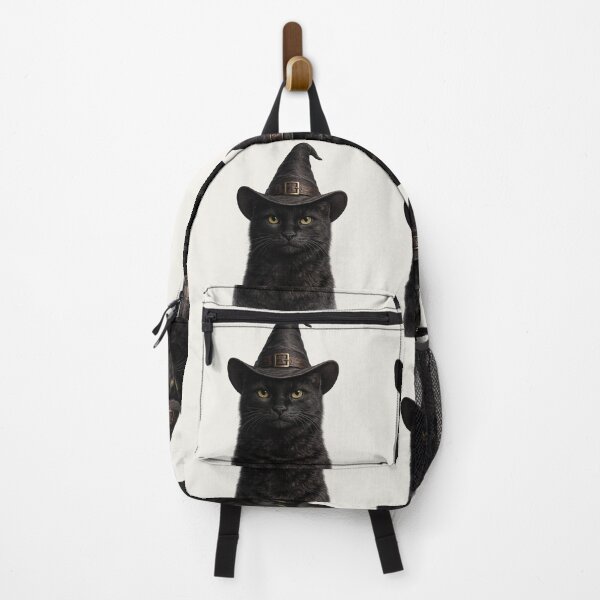 Item preview, Black Cat Wearing Witch Hat Portrait designed and sold by BagFactoryUK.