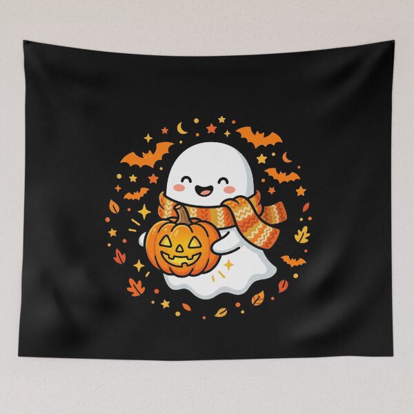 Item preview, Cute Ghost Holding Jack O Lantern Kawaii Halloween Sticker designed and sold by fawzimorsy.