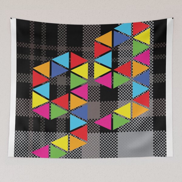 Item preview, Plaid Background Triangle Graphic Art designed and sold by PowerAntShop.